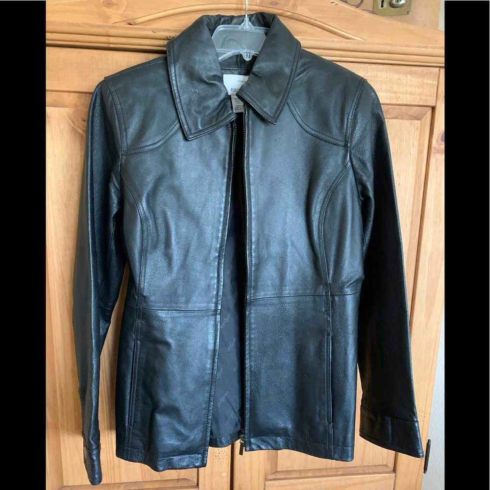 East 5th black leather jacket